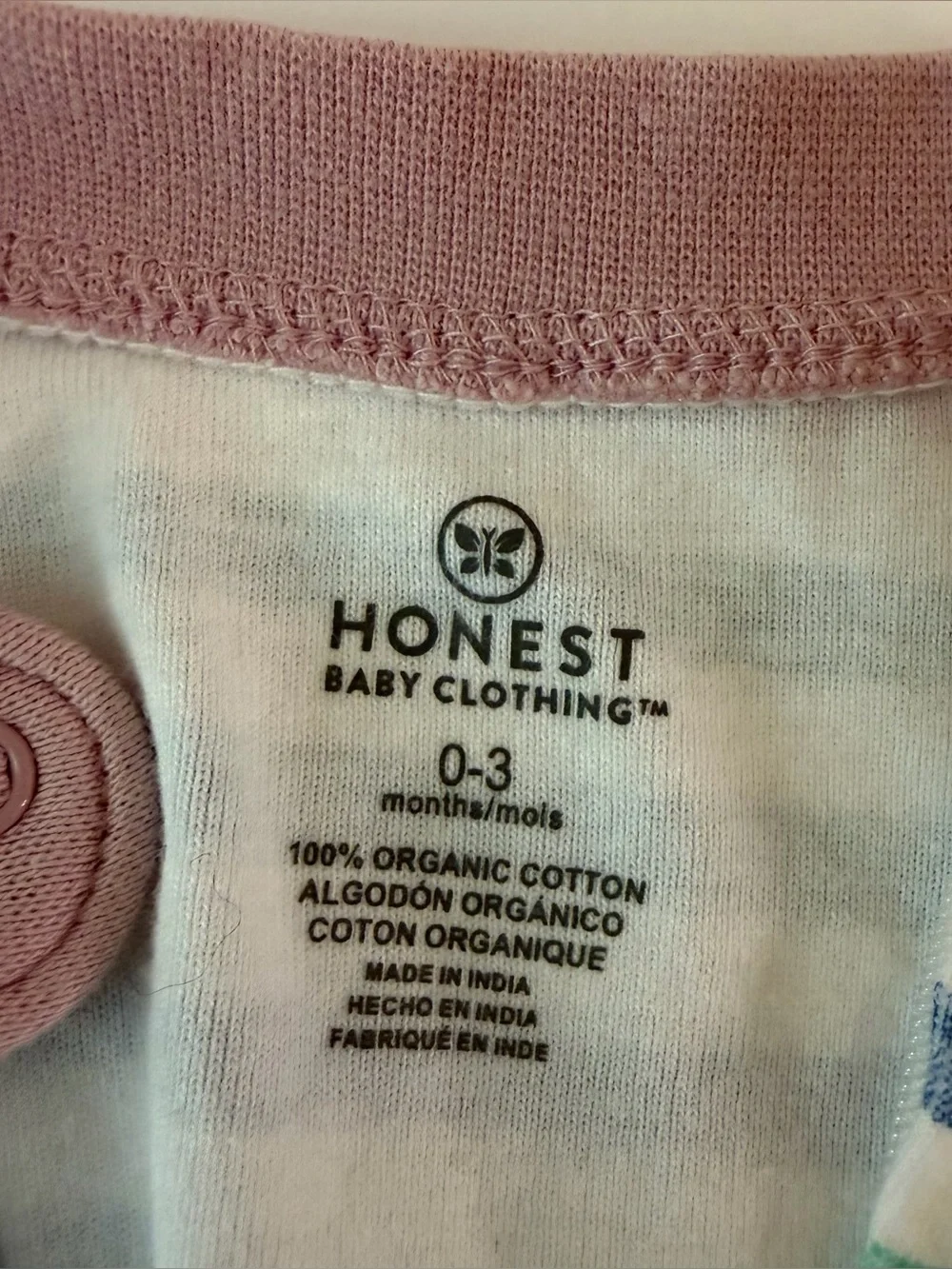 Honest Baby Clothing 0-3M Organic Cotton Rainbow Stripe Footed Sleeper